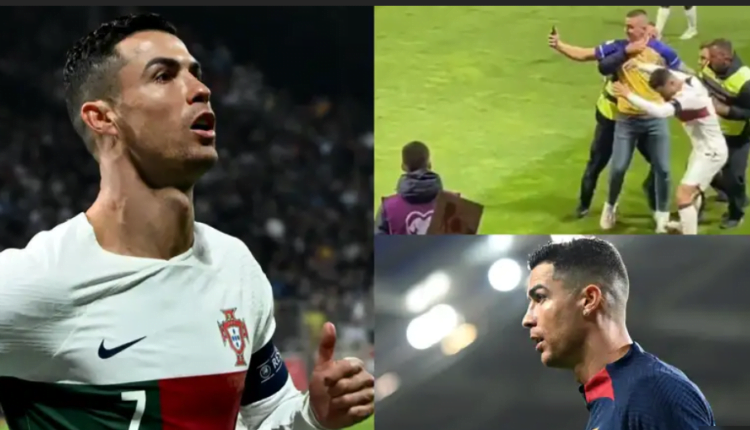 Cristiano Ronaldo Left in Pain After Pitch Invader Tries to Take Selfie with Portugal & Al-Nassr Superstar during Euro 2024 Qualifier