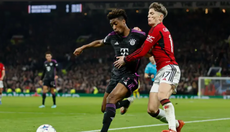 Man Utd youngster Alejandro Garnacho branded a ‘hooligan’ after petulant act which saw Kingsley Coman sent flying into advertising hoardings during Bayern Munich loss