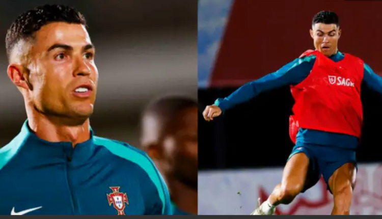 Cristiano Ronaldo has arrived! Portugal welcome talismanic captain back into squad as he shows off insane leg muscles in training session ahead of Slovenia clash