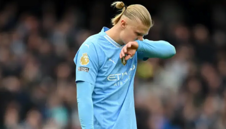'Worst miss of all time' - Erling Haaland torn apart on social media after shocking open goal gaffe for Man City in derby clash with United that leaves Etihad Stadium in stunned silence