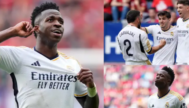 Real Madrid player ratings vs Osasuna: Vinicius Junior steps up yet again in banned Jude Bellingham's absence as crucial double edges Los Blancos ever-closer to La Liga title