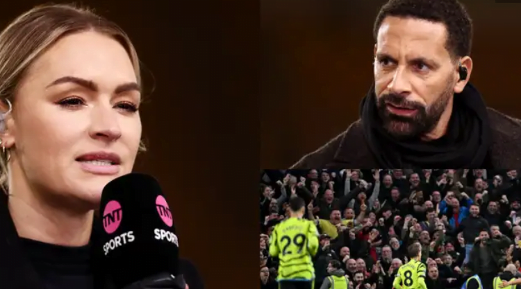 'A freak!' - TNT Sports presenter Laura Woods - who is massive Arsenal fan - predicts Gunners results for Premier League title run-in... but Rio Ferdinand disagrees