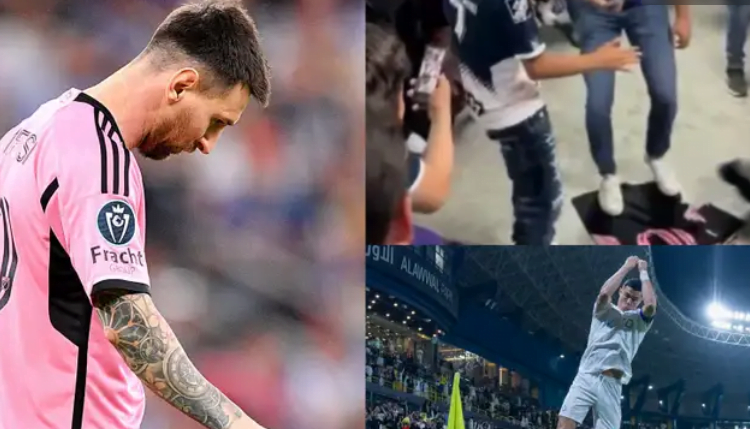 Lionel Messi disrespected as viral videos show Monterrey fans trampling all over Inter Miami star's shirt & performing Cristiano Ronaldo's 'Siu' celebration en masse