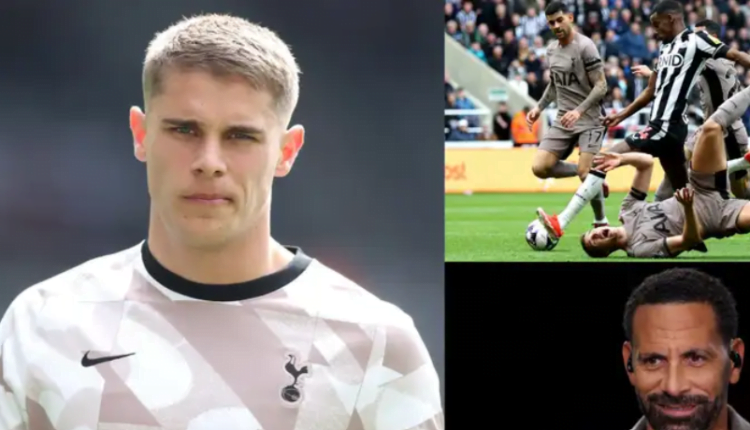 Fans mock Rio Ferdinand after Man Utd legend tips Micky van de Ven to be one of the world's best on live TV right before his disasterclass vs Newcastle