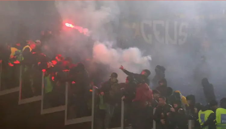 Ugly scenes in Italy! Complete chaos as Roma & Lazio fans clash ahead of Derby della Capitale showdown