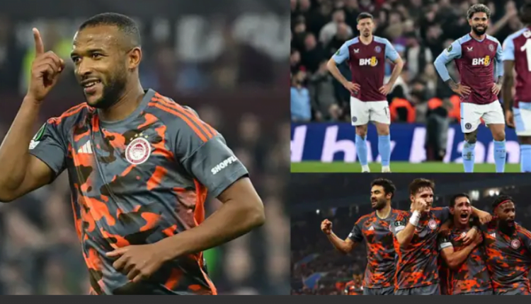 Aston Villa on brink of Europa League Conference exit as Ayoub El Kaabi blasts hat-trick for Olympiacos in six-goal thriller