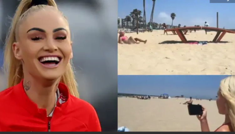 Alisha Lehmann wins a point despite a teqball fail, enjoys LA sun before a night out.