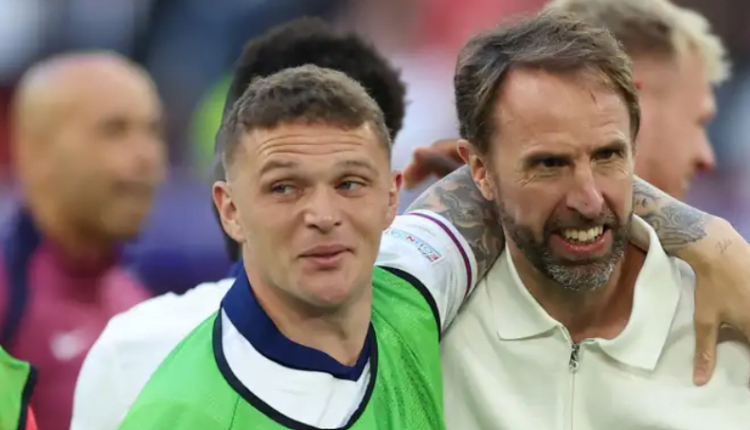 Here's a concise rewrite: "England fans express anger over Kieran Trippier retaining left wing-back position for Euro 2024 semi-final against Netherlands, criticizing Gareth Southgate's 'odd choice'