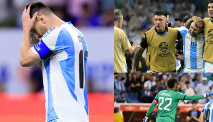 Lionel Messi misses penalty in shootout but Emi Martinez's heroics secure Argentina's win over Ecuador