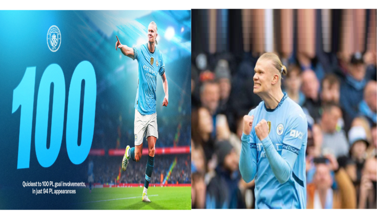 Haaland reaches 100 goal involvements in record time