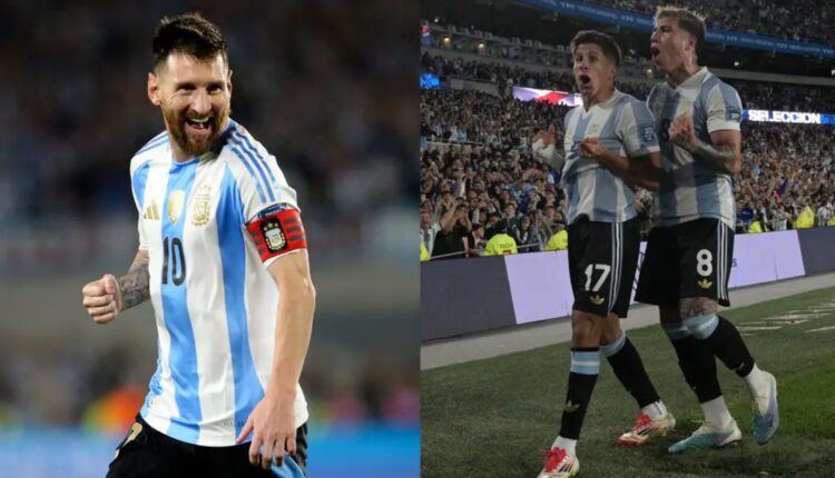 Lionel Messi reacts to Argentina's 4-1 demolition of Brazil after sitting out World Cup qualifiers due to injury