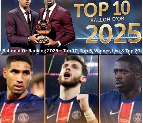 Ballon d’Or 2025 Winner Top 5 Top 10 and Top 20 List