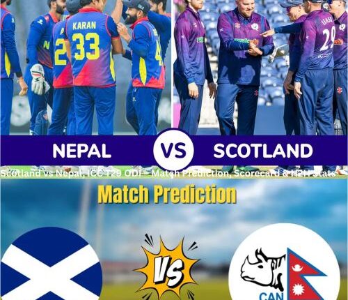 Scotland vs Nepal, ICC T29 ODI – Match Prediction, Scorecard & H2H Stats